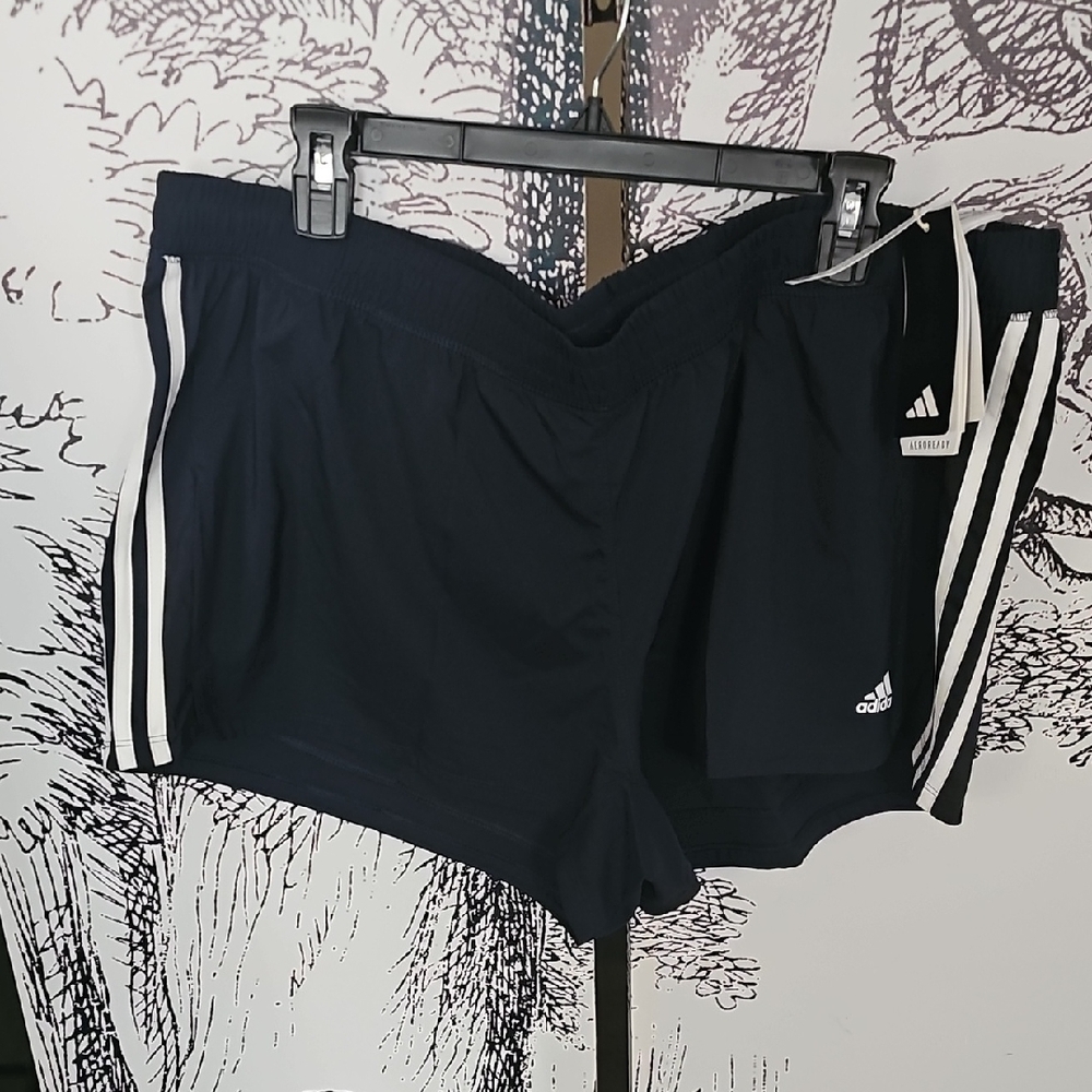 Adidas Black Athletic Shorts with Classic Stripes
